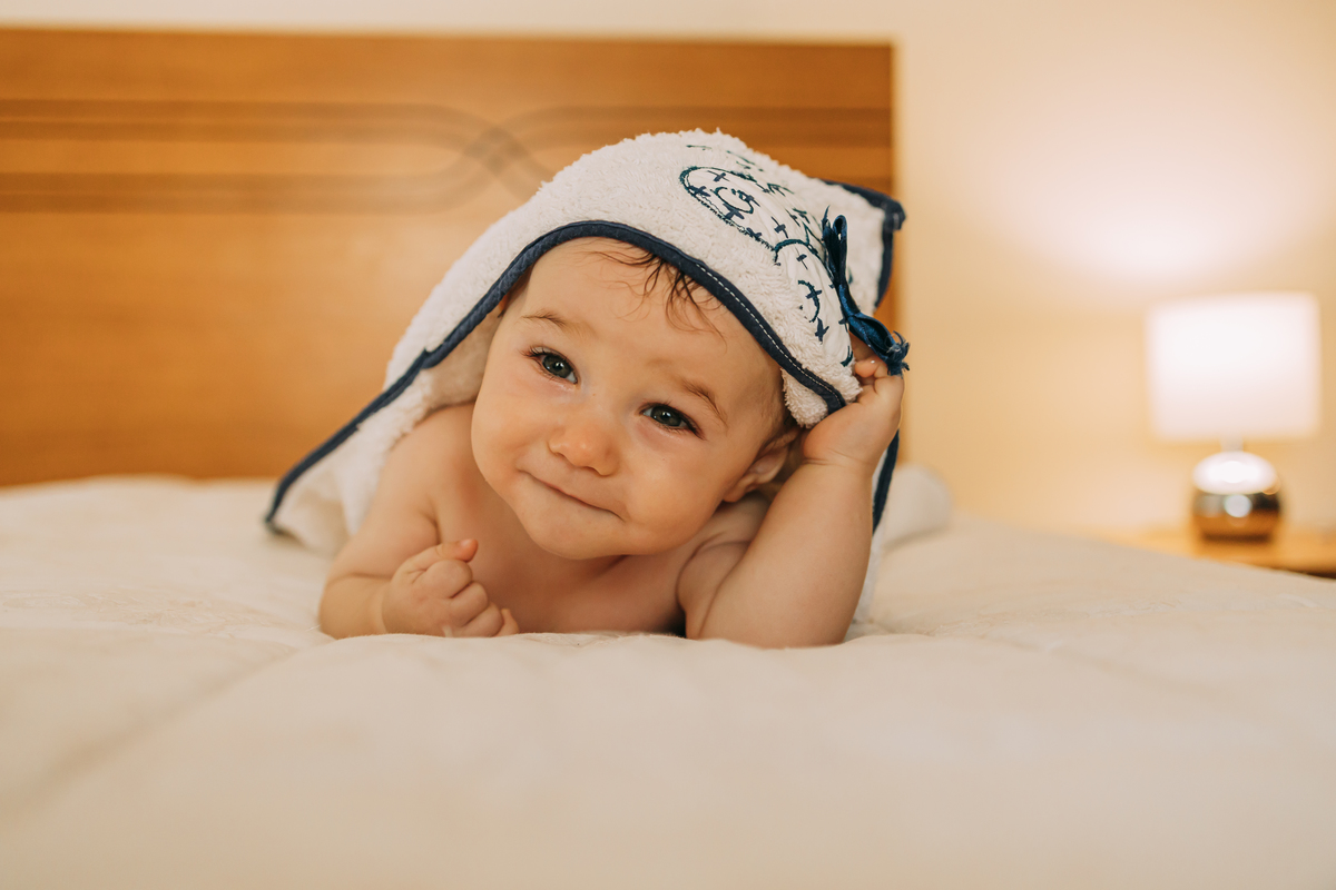 Bebé depois do banho matinal