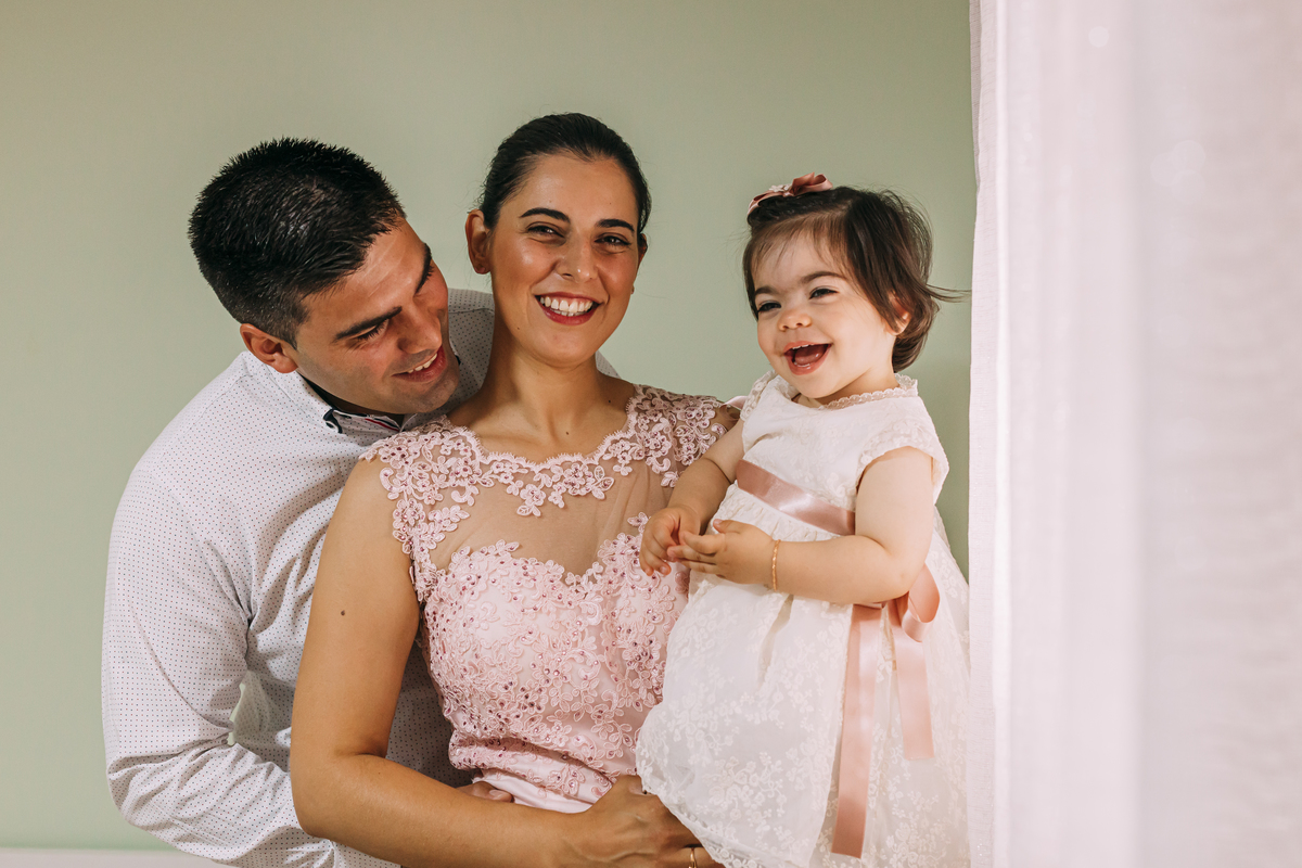 Pais com a sua menina 