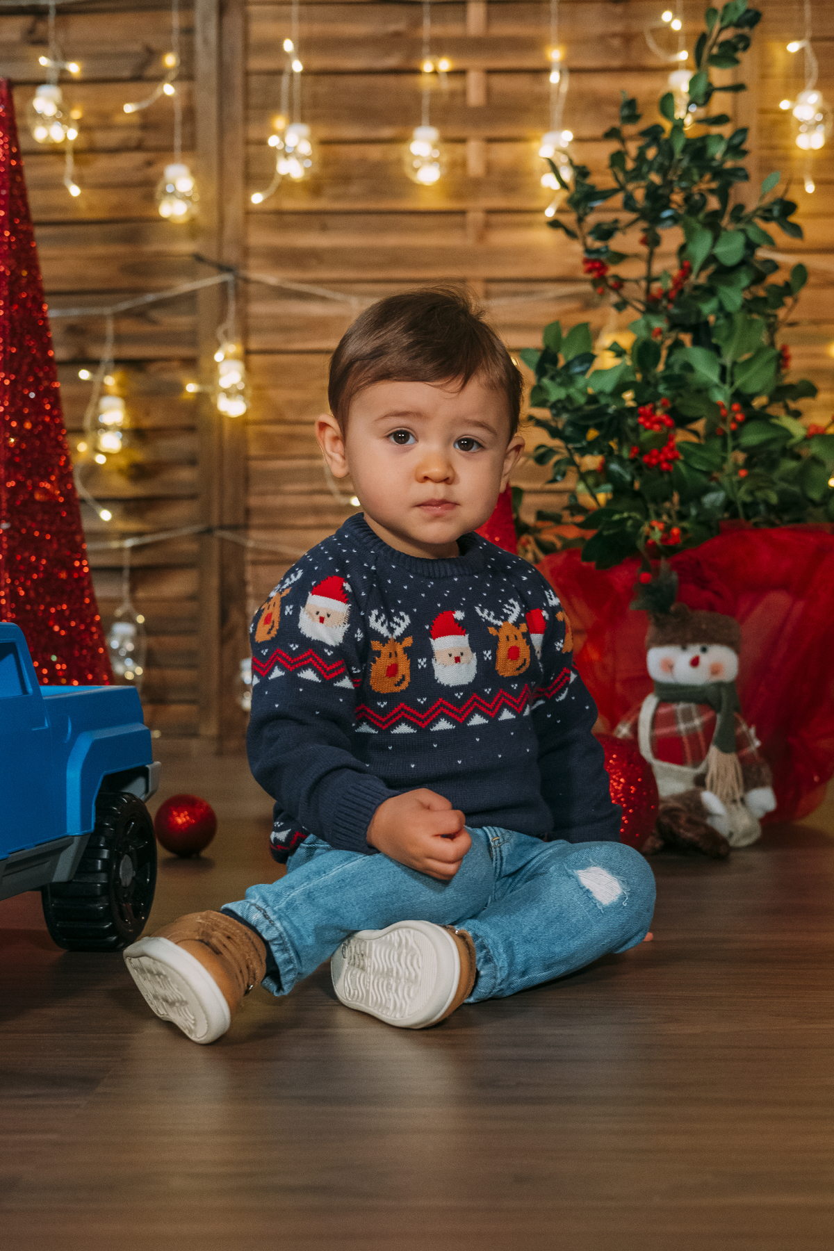 menino sessão fotográfica de natal