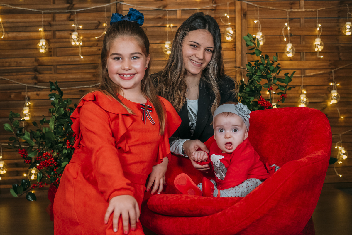 Irmãs na sessão de natal