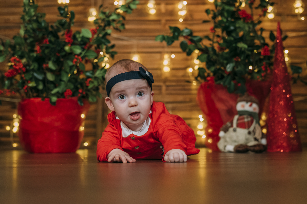 bebé na sessão fotográfica de natal