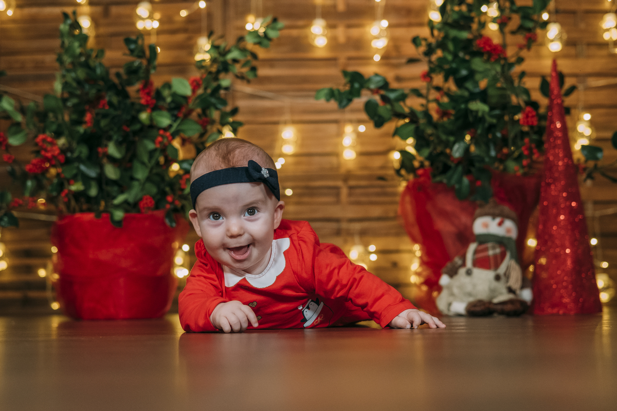 bebé na sessão fotográfica de natal em Vale de Cambra