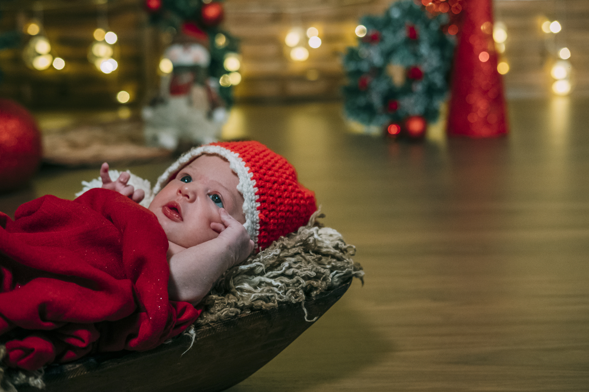 sessão fotográfica de natal de Recém-nascido