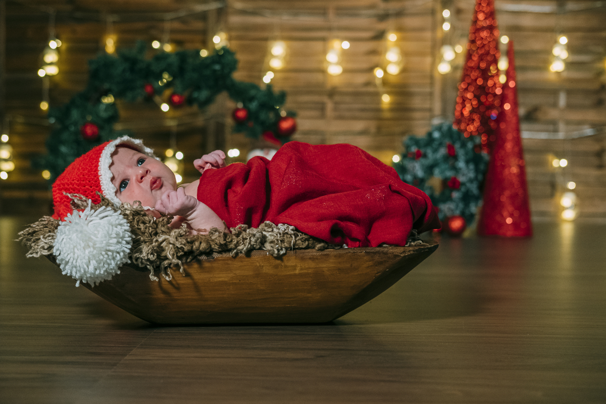 sessão fotográfica de natal de Recém-nascido em Vale de Cambra