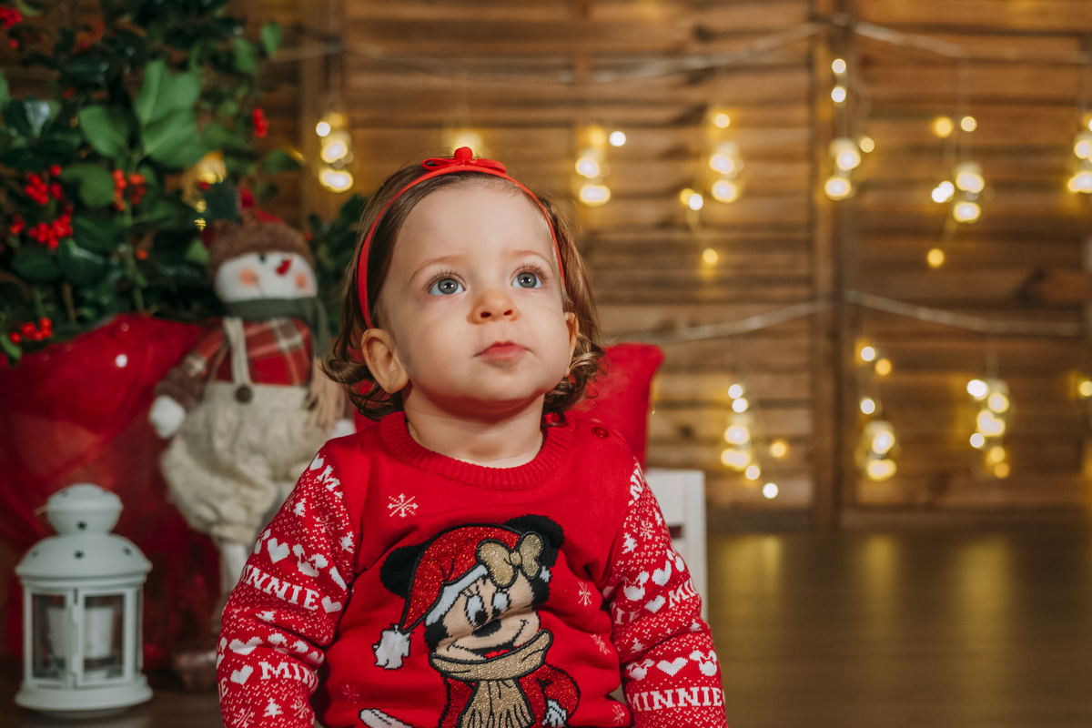 Sessão fotográfica de Natal de estúdio