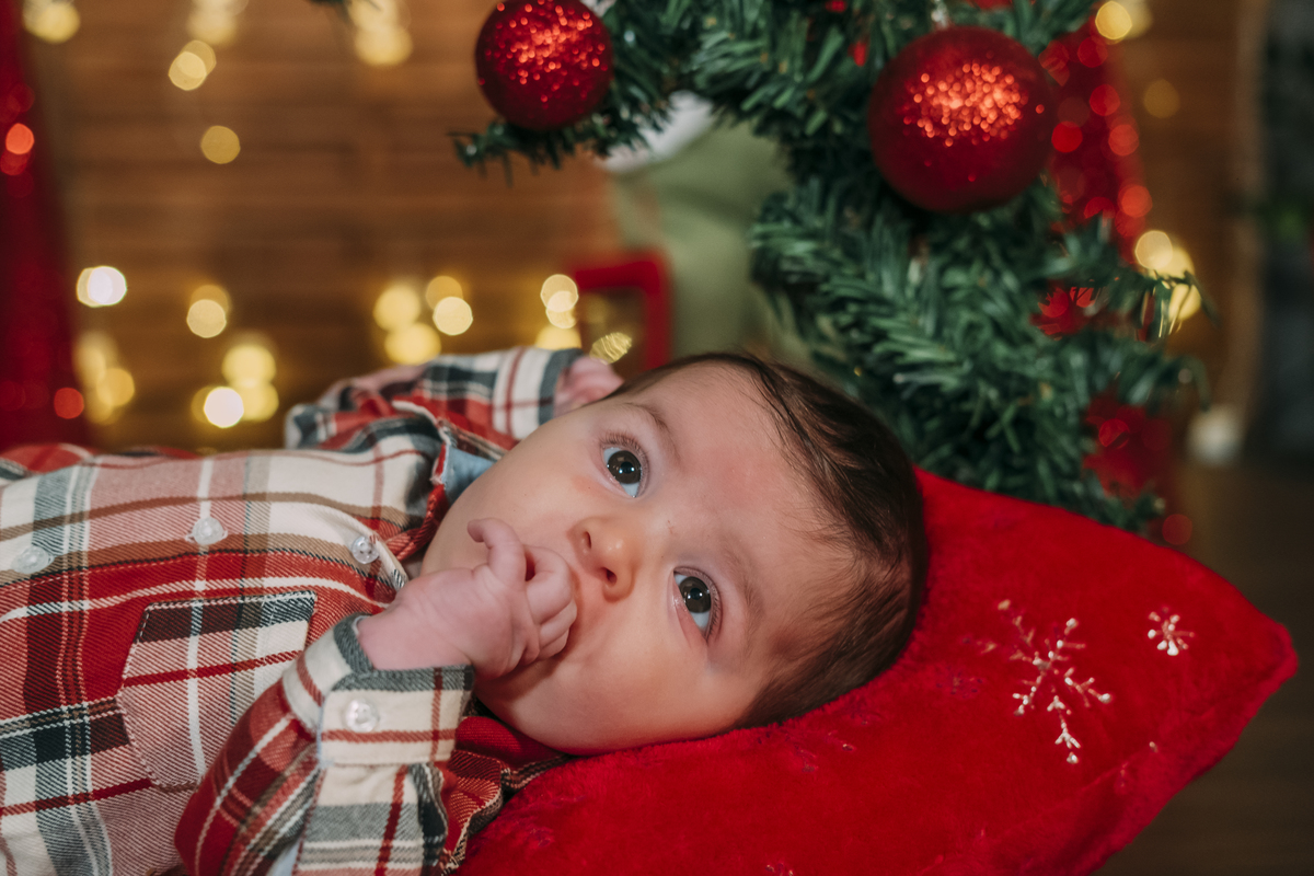 Bebé na sessão de Natal