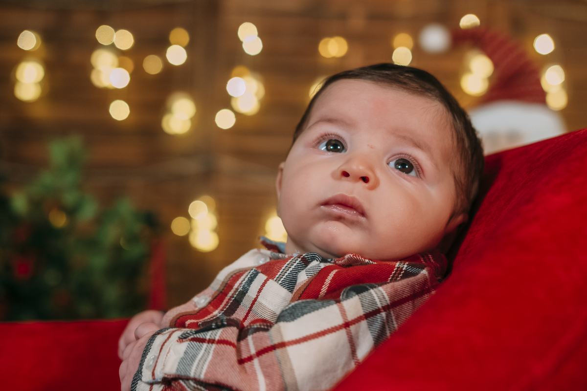 Bebé na sessão de Natal na Foto David Marques