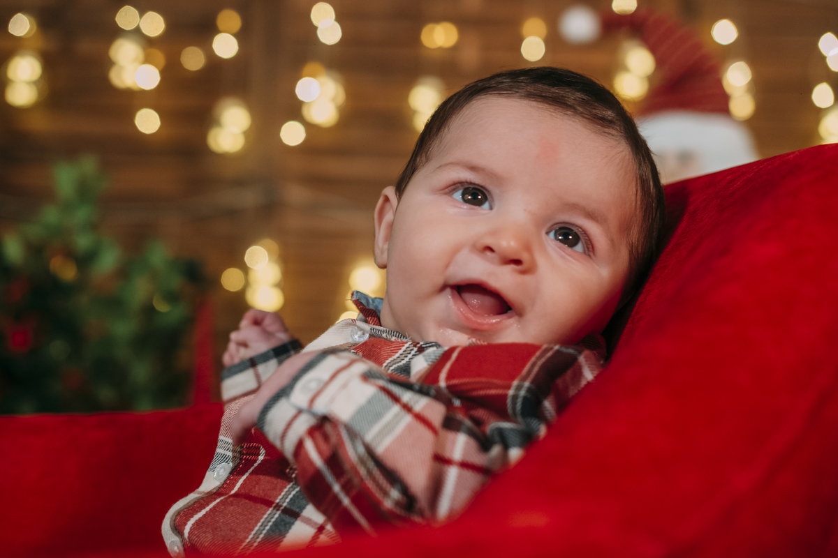 Bebé na sessão de Natal em Vale de Cambra