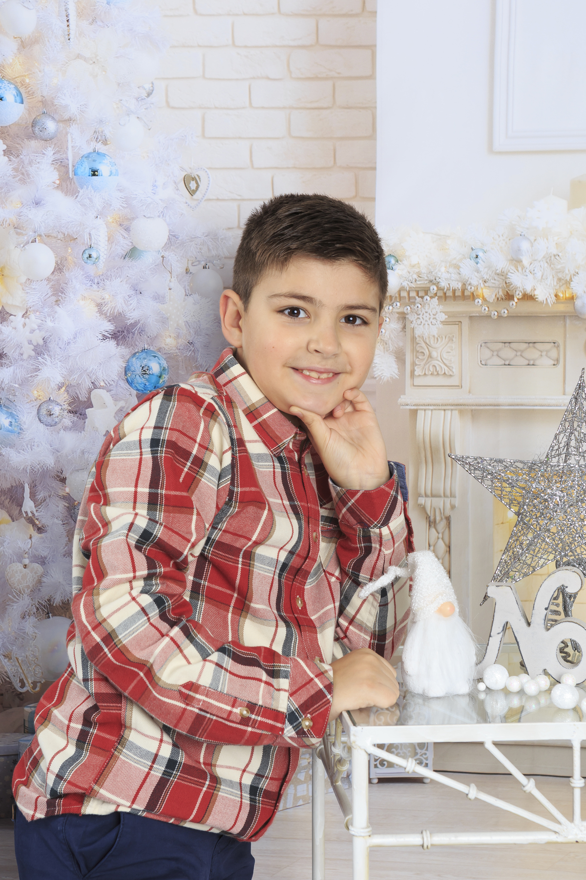 Menino na sessão de Natal em Arouca