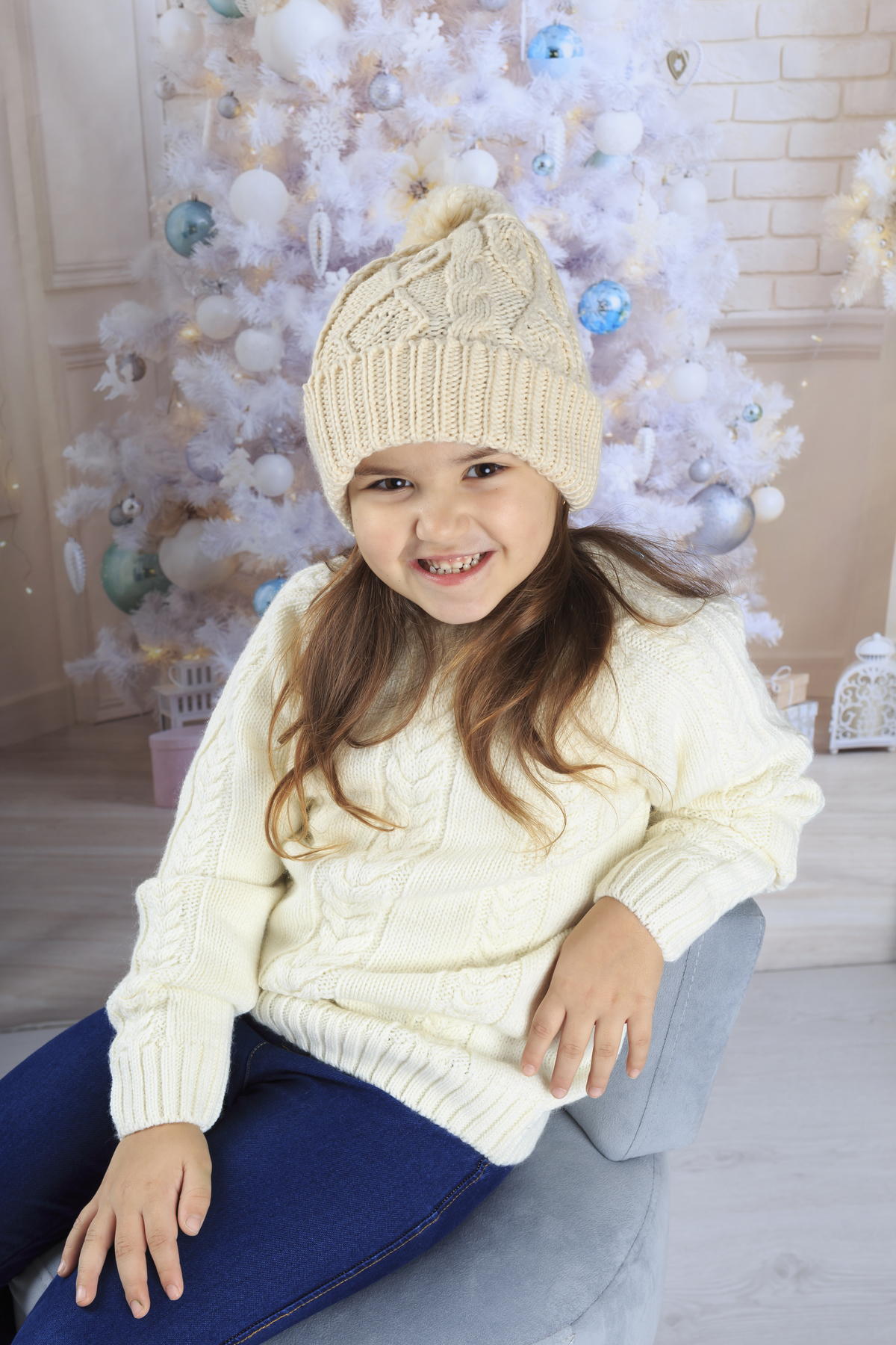 Menina na sessão fotográfica de Natal em Arouca