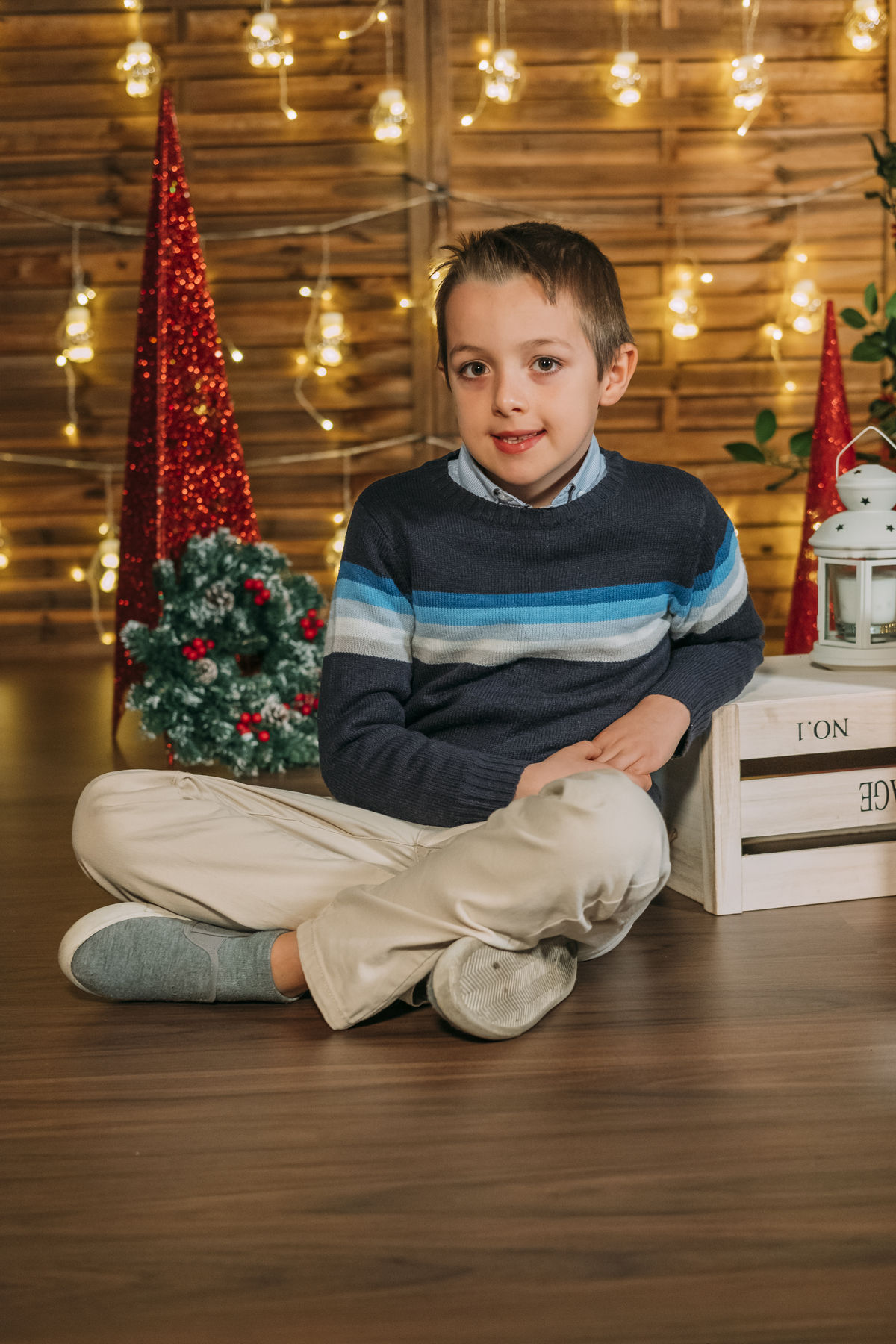 Menino na Sessão fotográfica de Natal