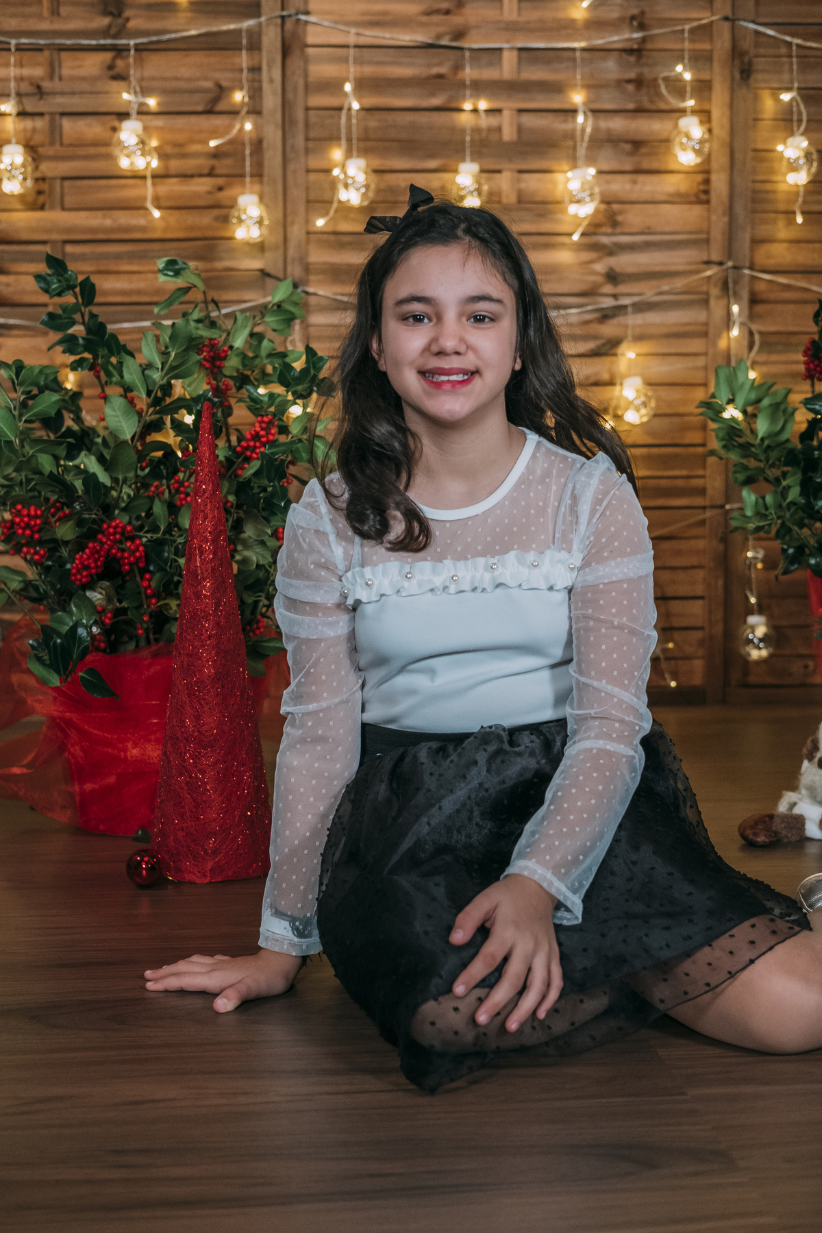 Irmã mais velha na sessão de Natal