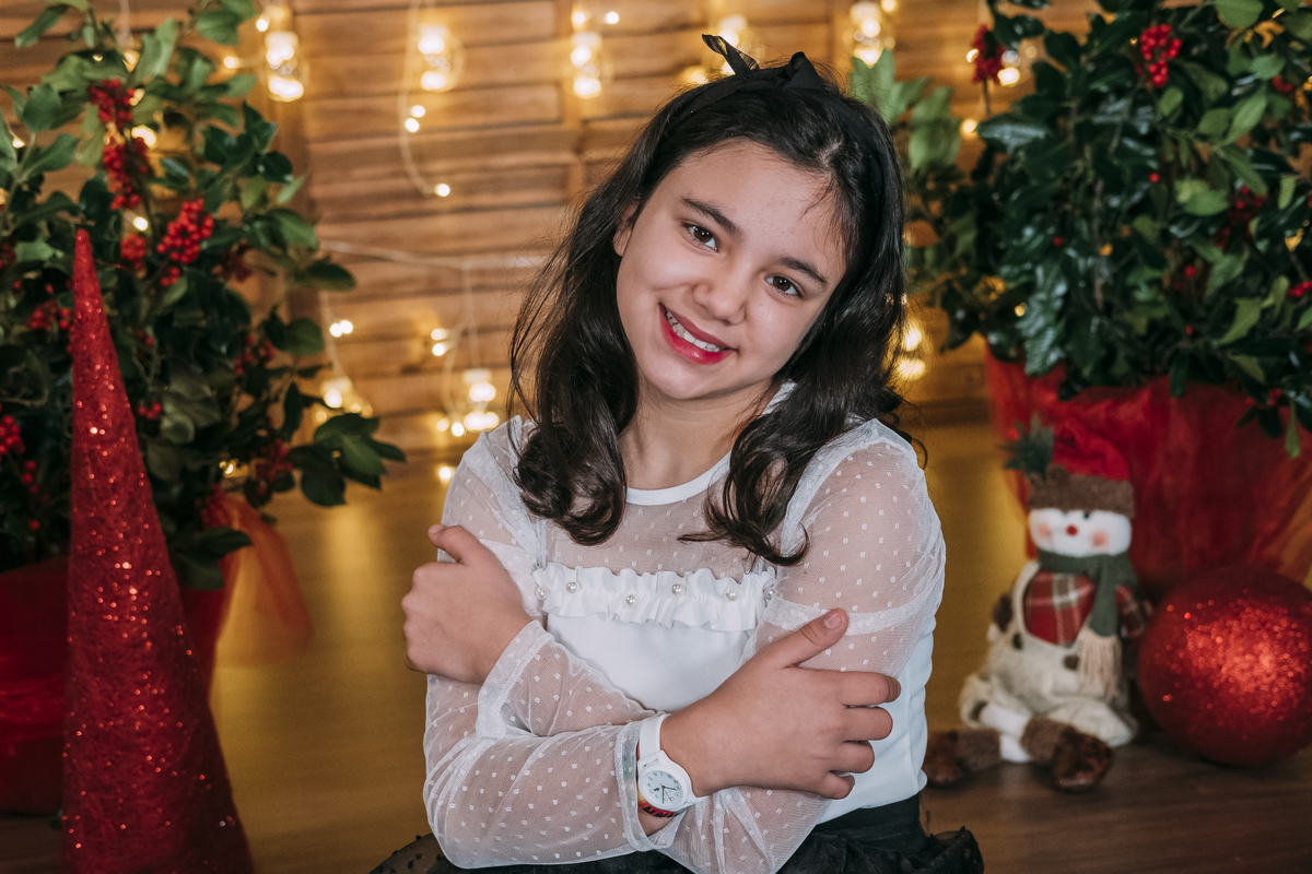 Irmã mais velha na sessão de Natal em Vale de Cambra