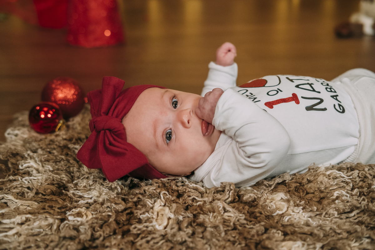 Irmãs na sessão fotográfica de Natal em Vale de Cambra