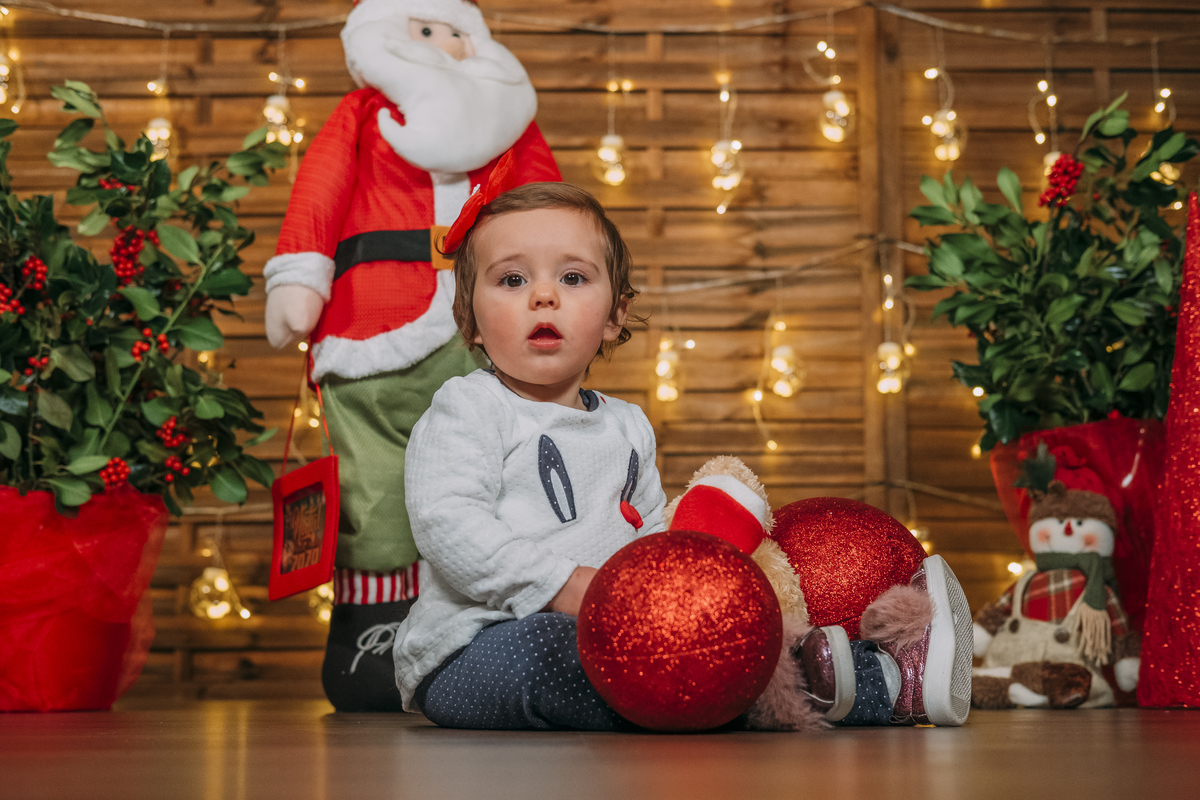 Menina na sessão fotográfica