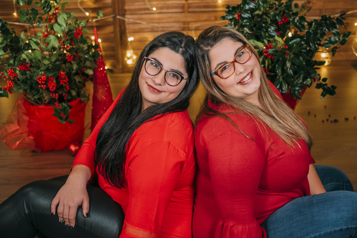Irmãs na sessão de Natal