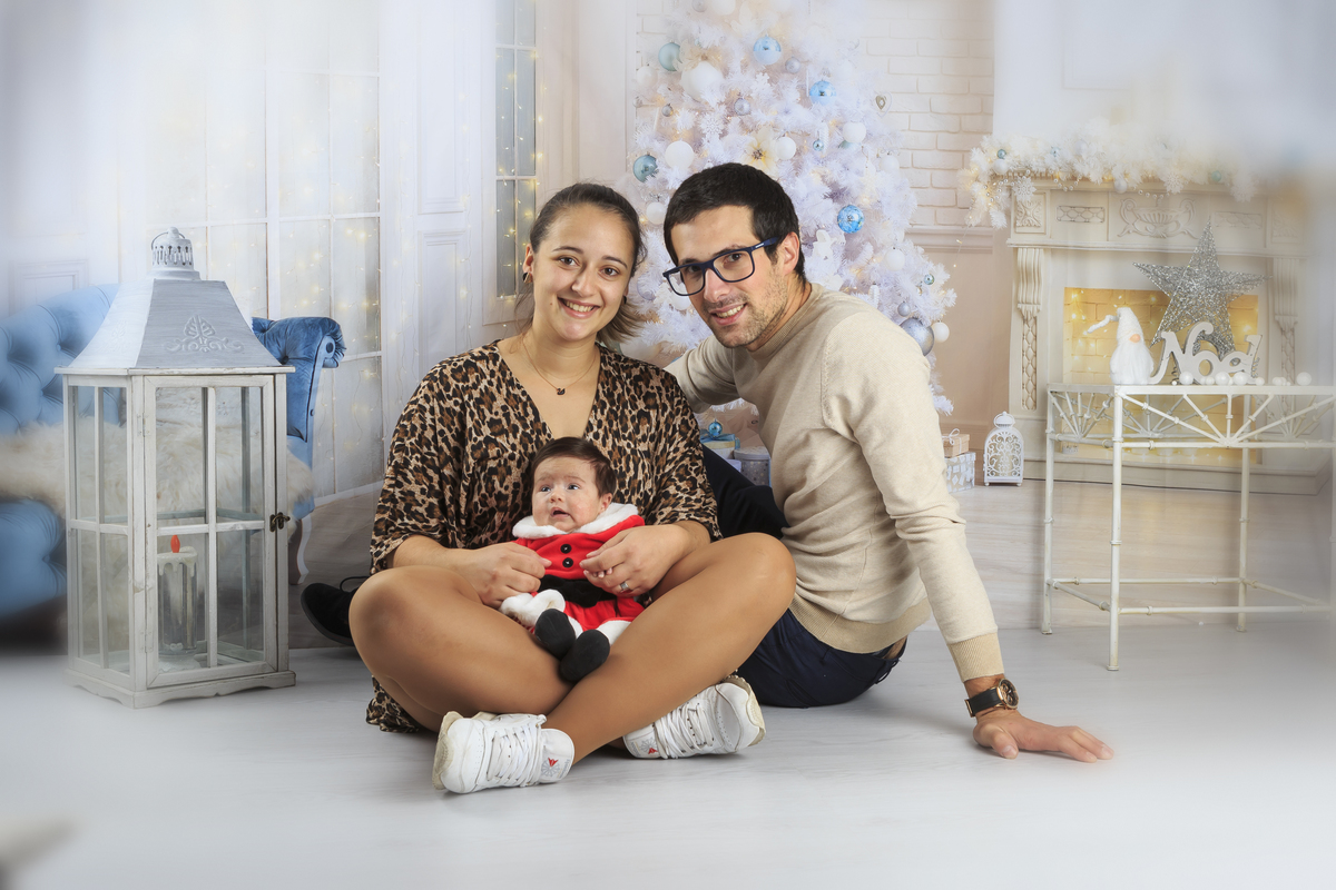 Família na sessão fotográfica de Natal