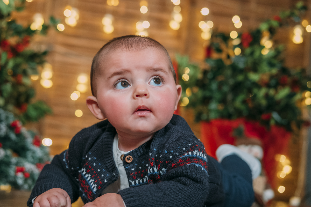 Bebé na sessão de Natal