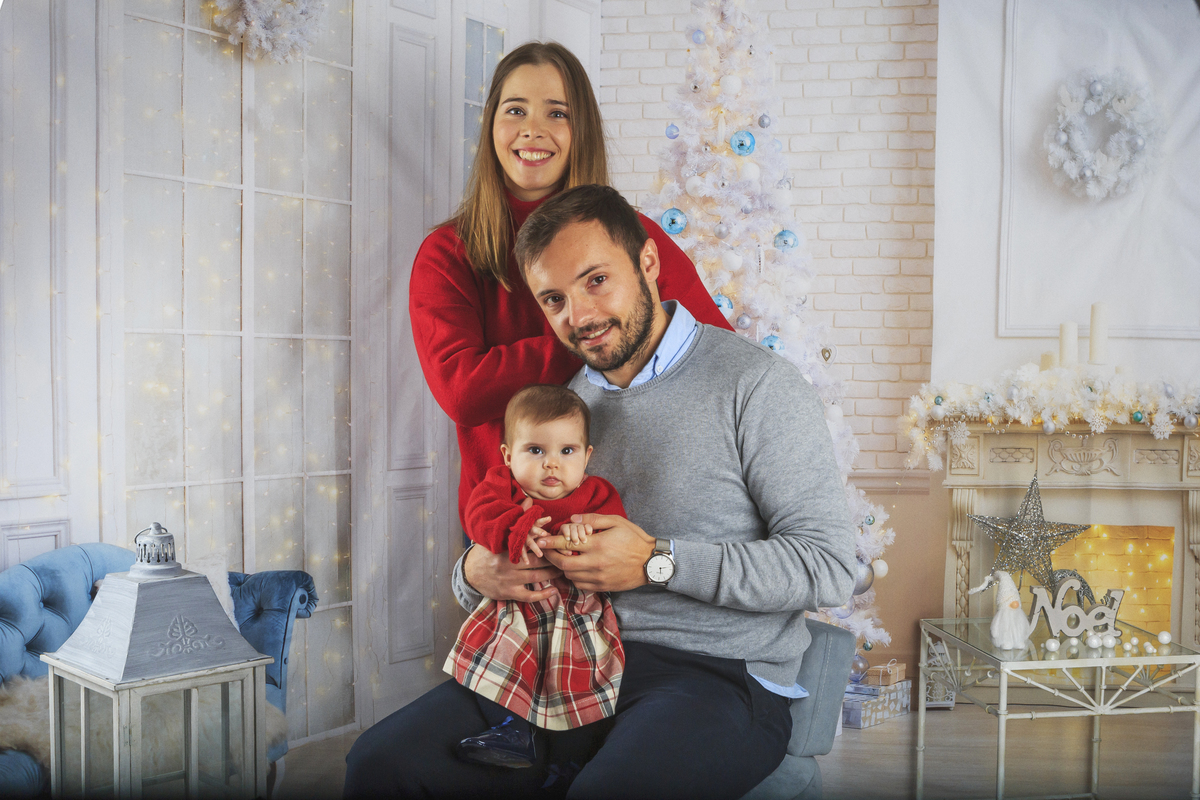Menina na sessão de Natal