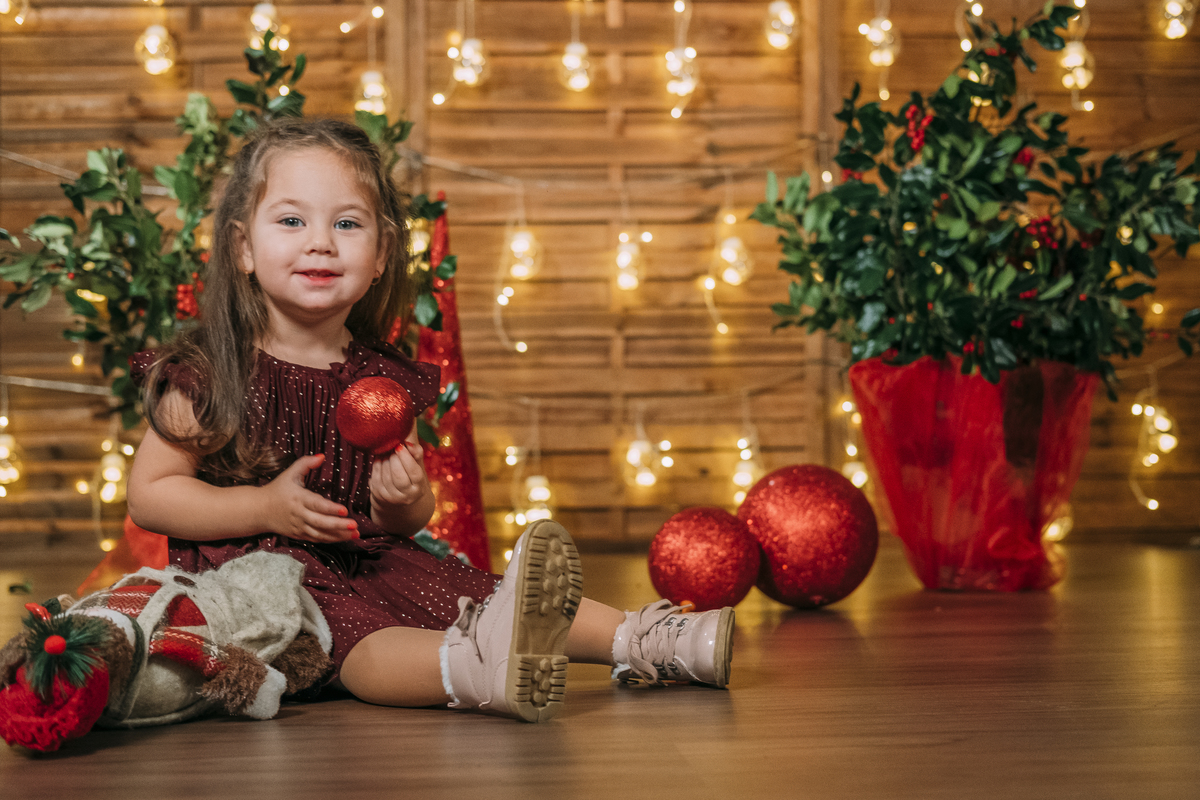 Menina Sessão de Natal em Vale de Cambra