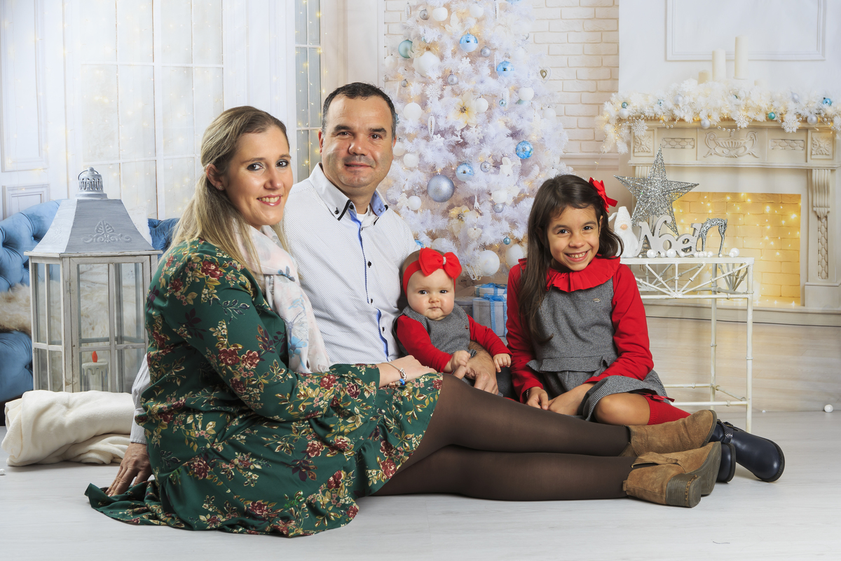 Família na sessão fotográfica de natal em Arouca