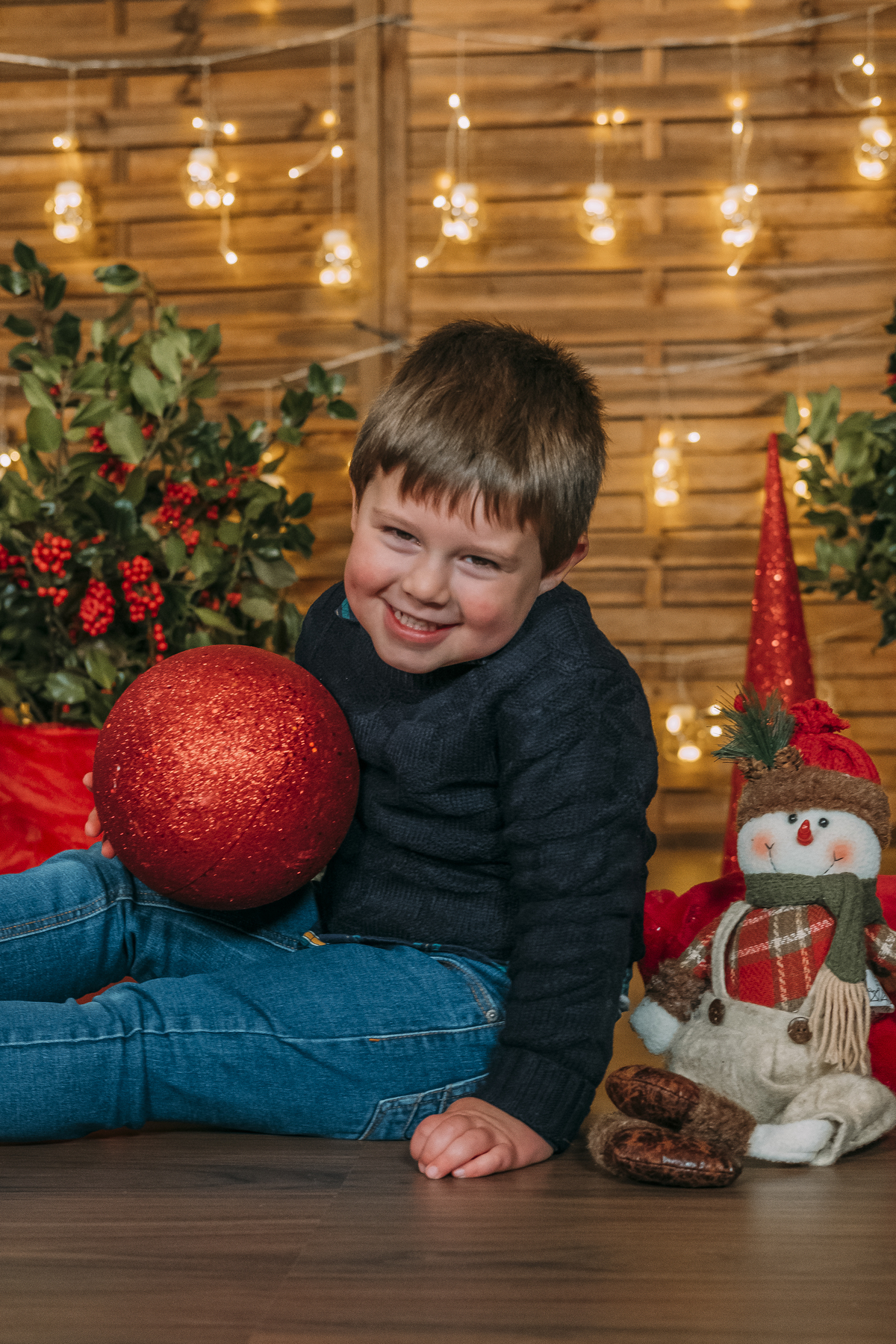Menino na sessão fotográfica