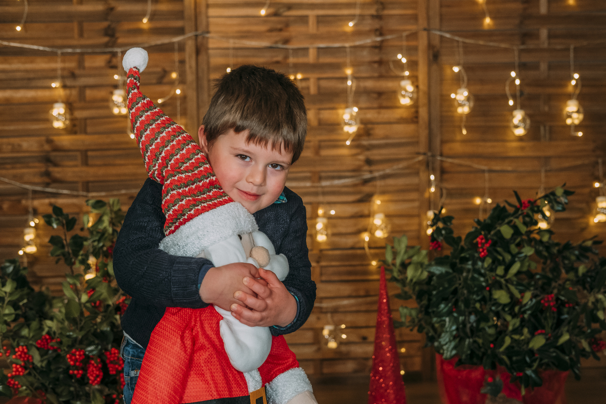 Menino na sessão de Natal em Vale de Cambra