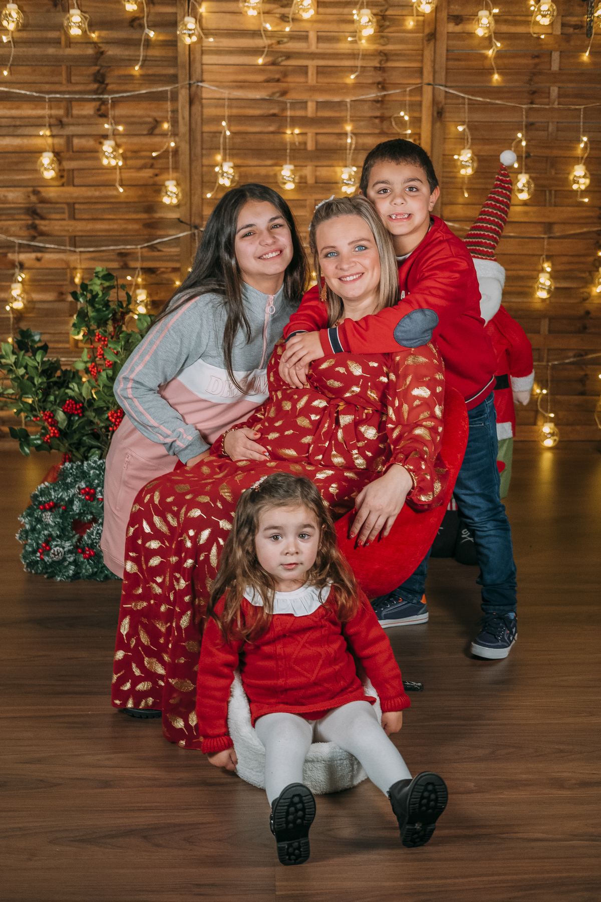 Família na sessão de Natal