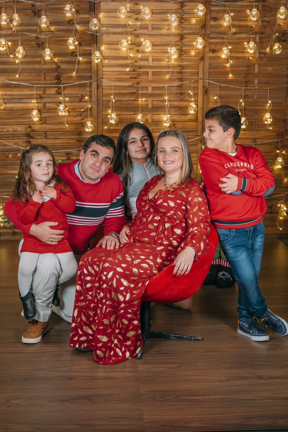 Família na sessão fotográfica de Natal