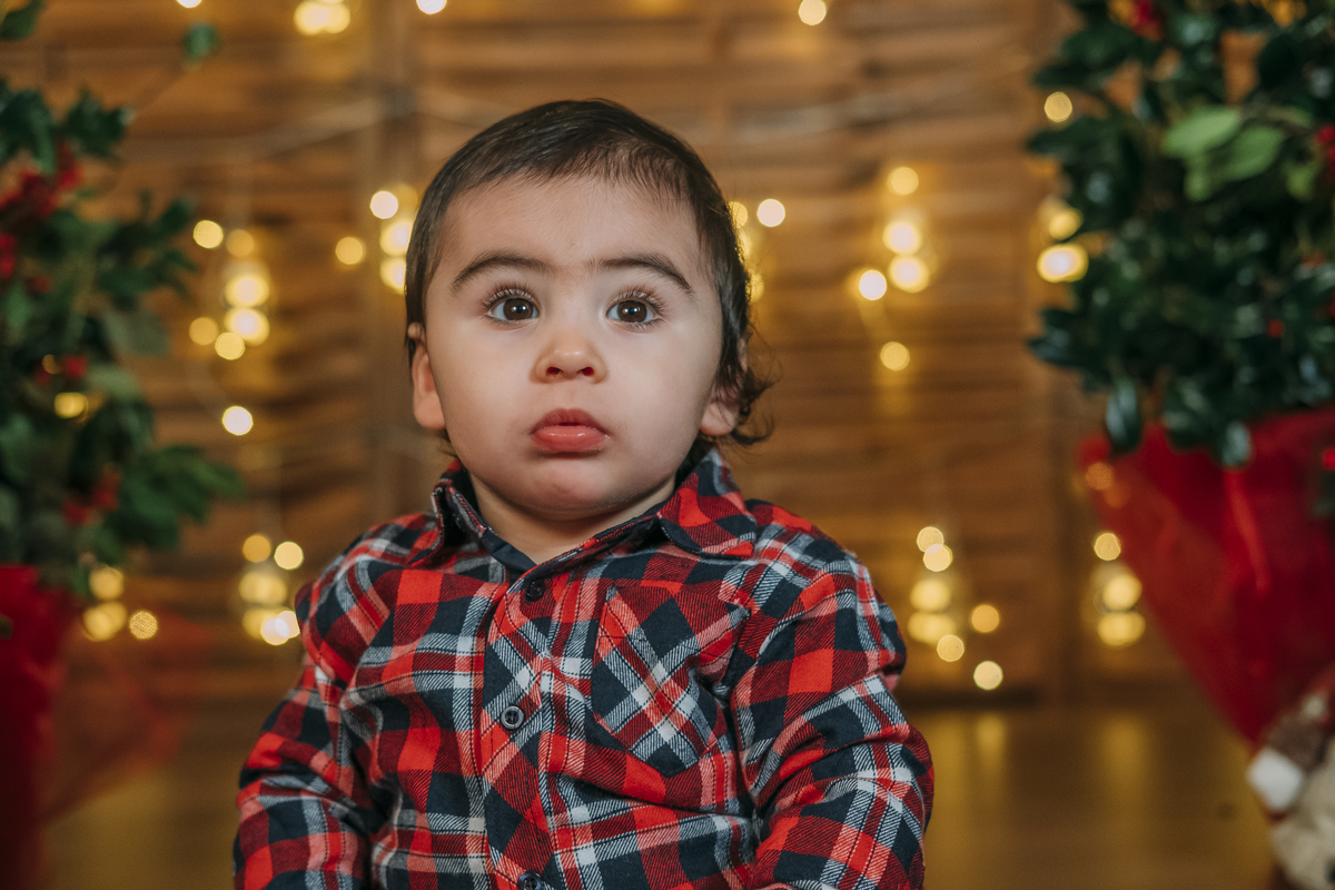 Menino na sessão de Natal em Vale de Cambra