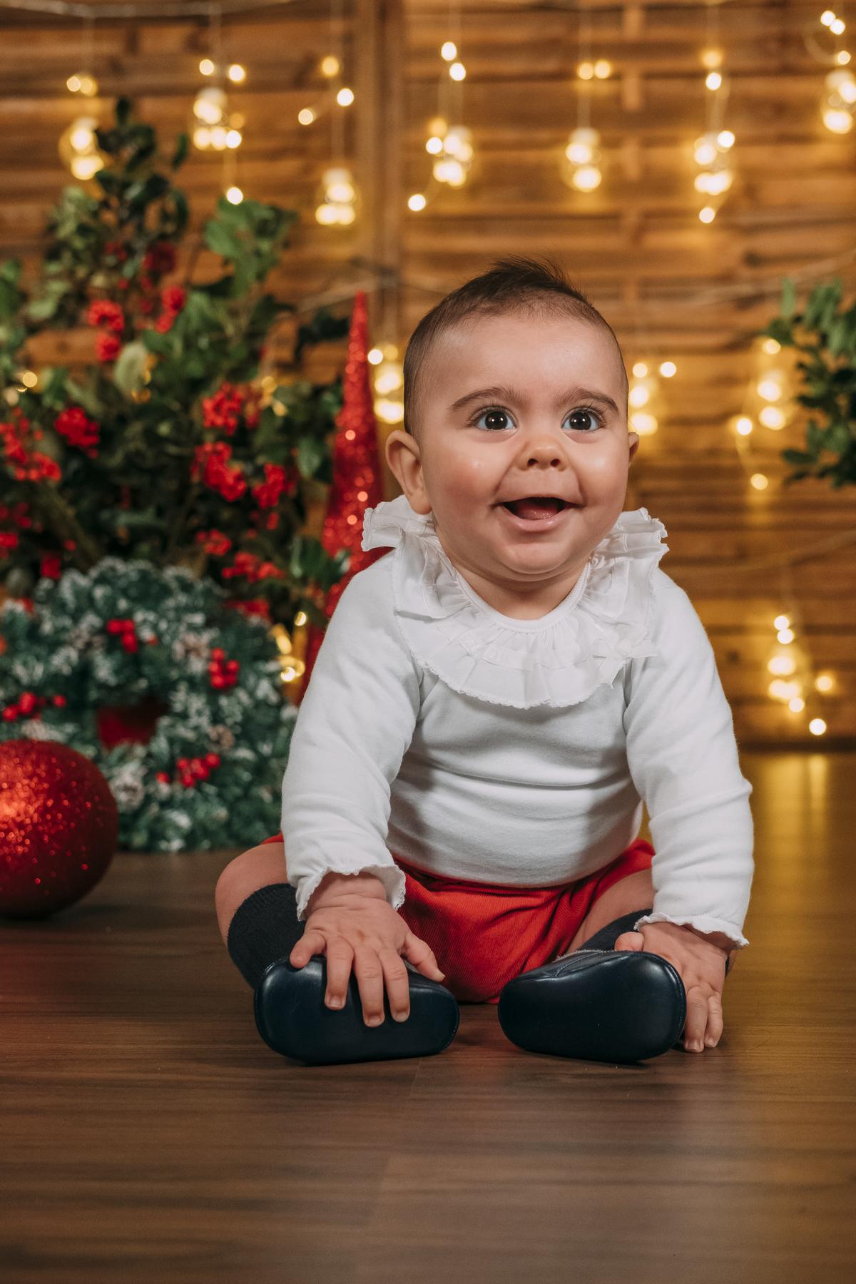 Bebé na sessão de Natal