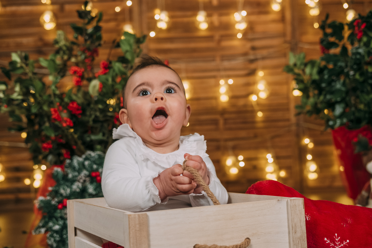 Bebé na sessão de Natal em Vale de Cambra