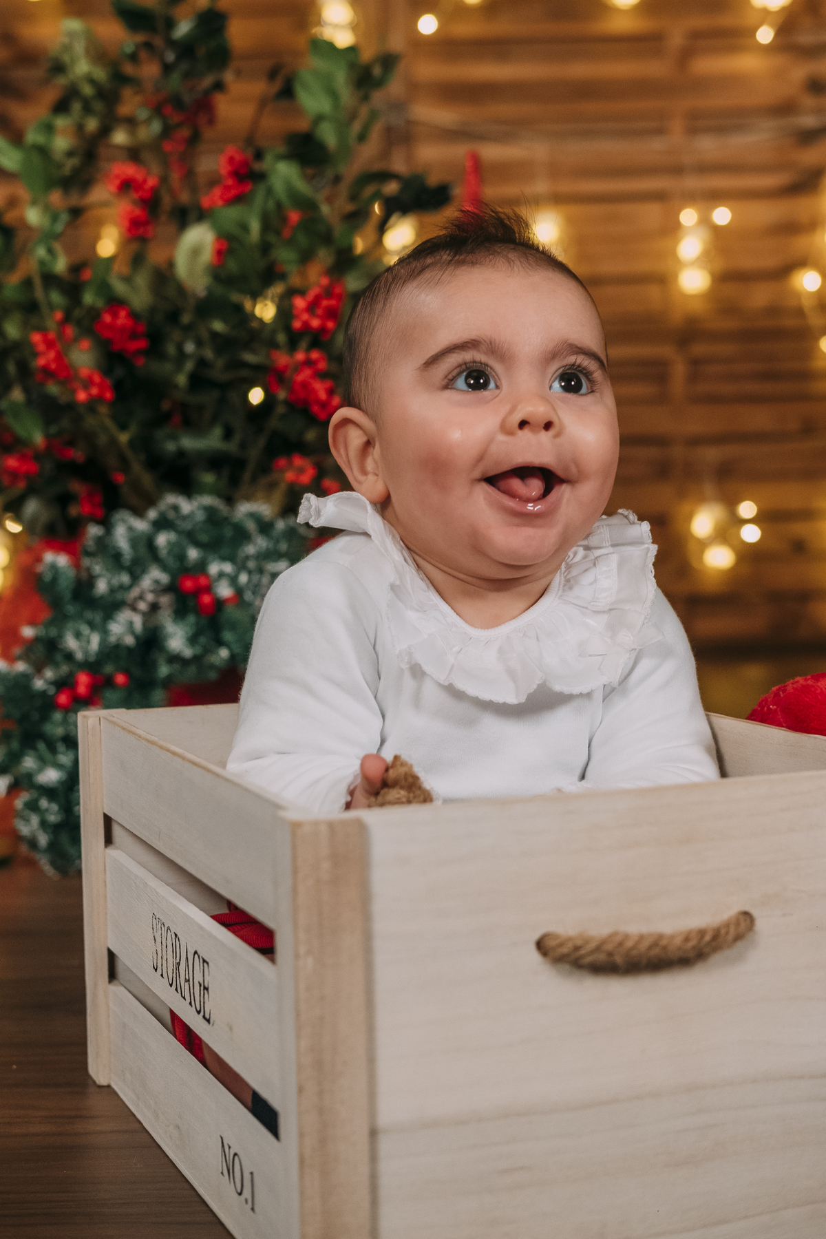 Bebé na sessão fotográfica de Natal em Vale de Cambra