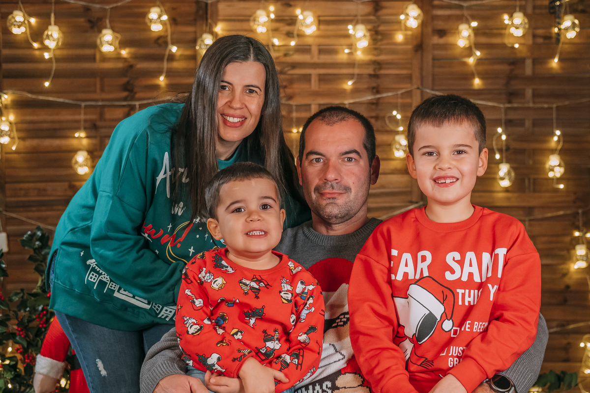 Família na sessão de Natal