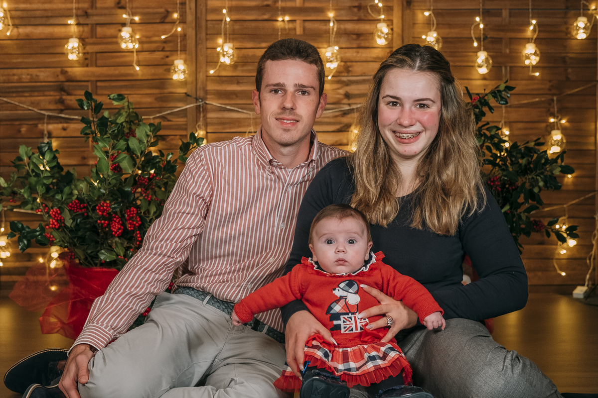 Família na sessão de Natal