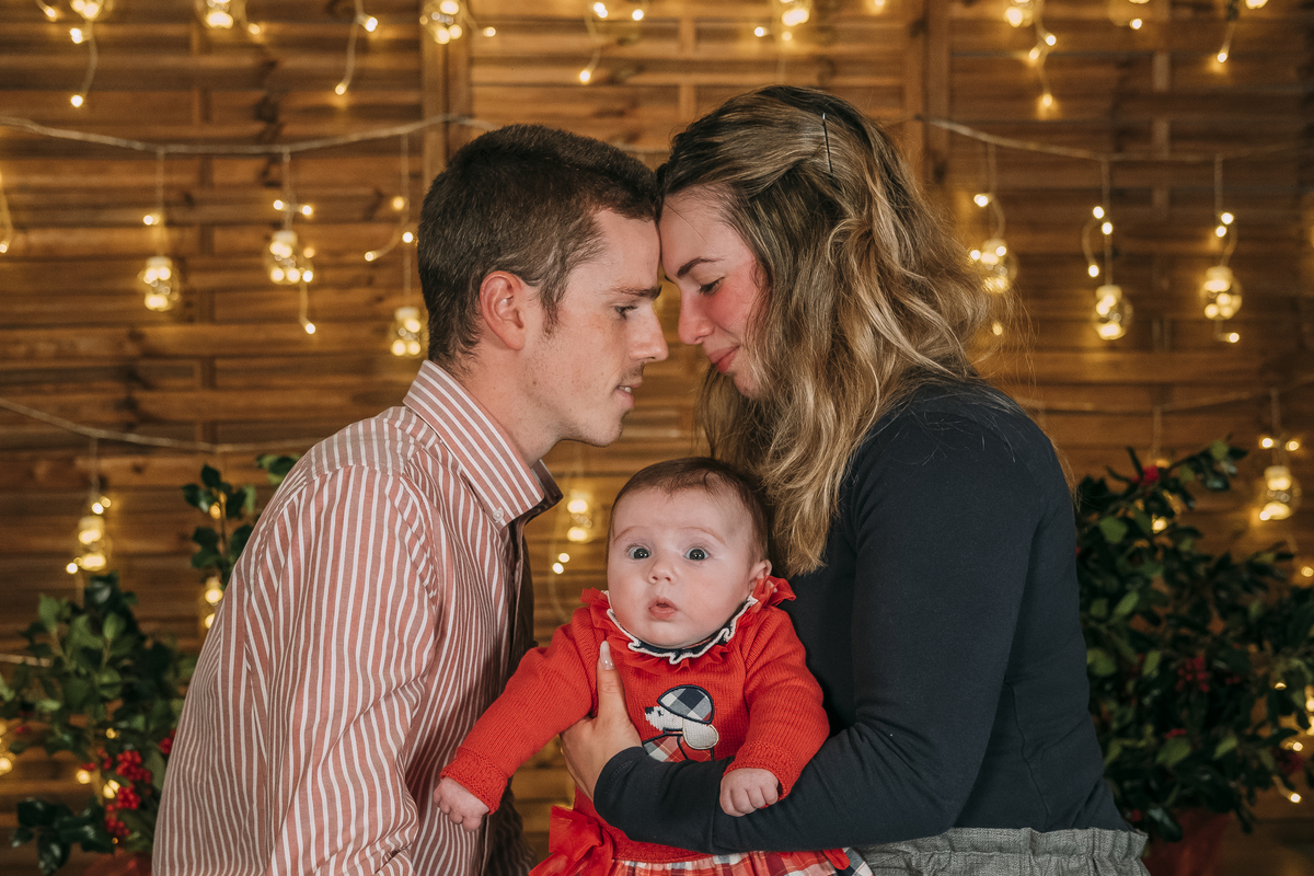 Família na sessão fotográfica de Natal