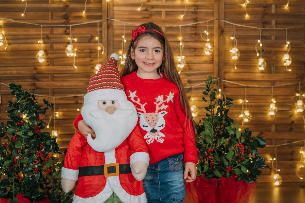 Menina na Sessão de Natal