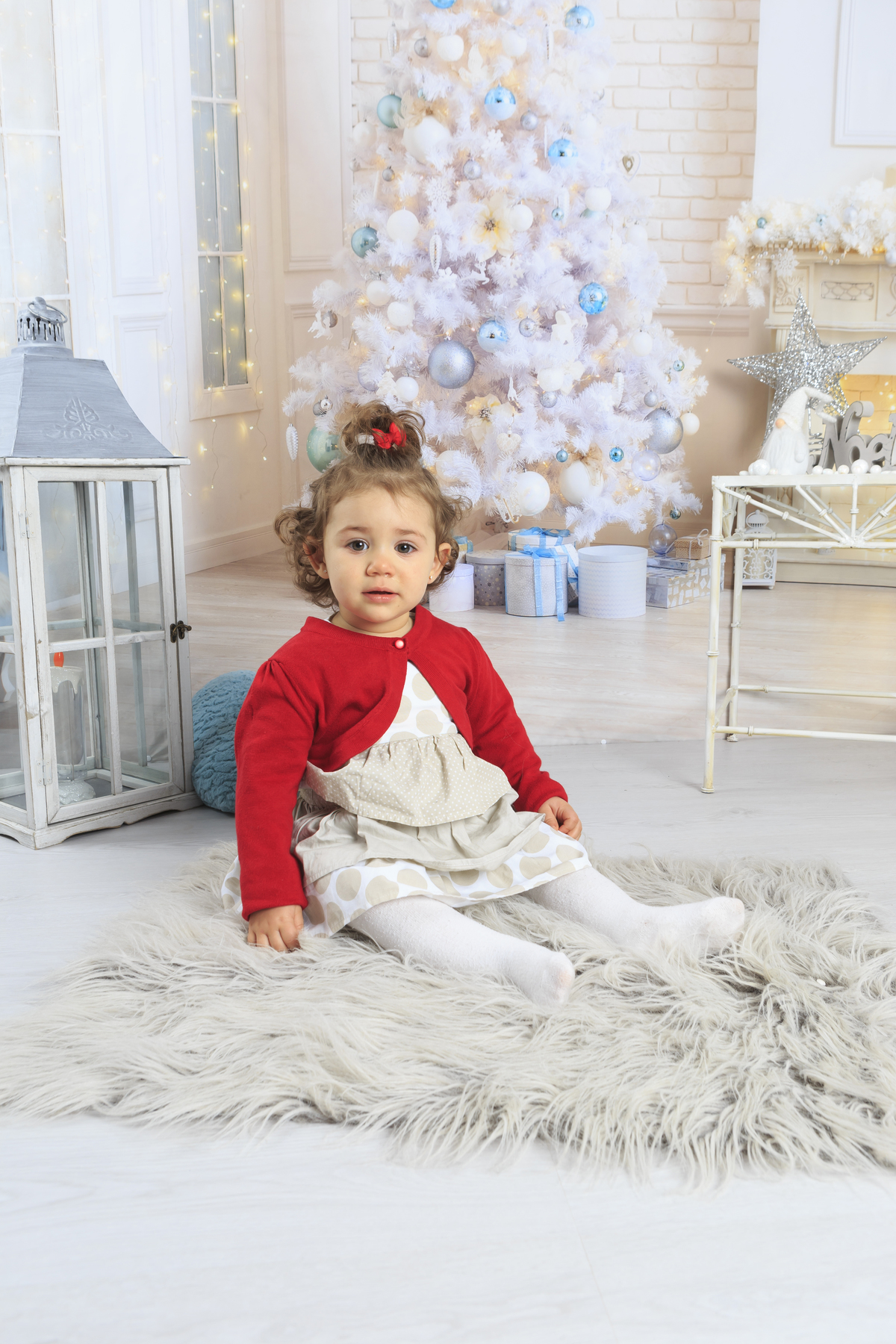 Menina na Sessão de natal 