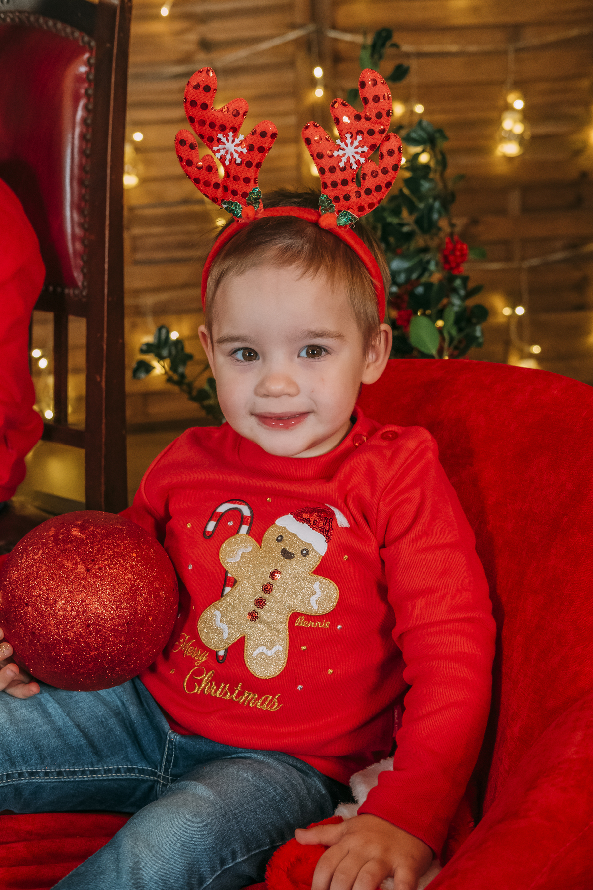 Menino na sessão de Natal em Vale de Cambra