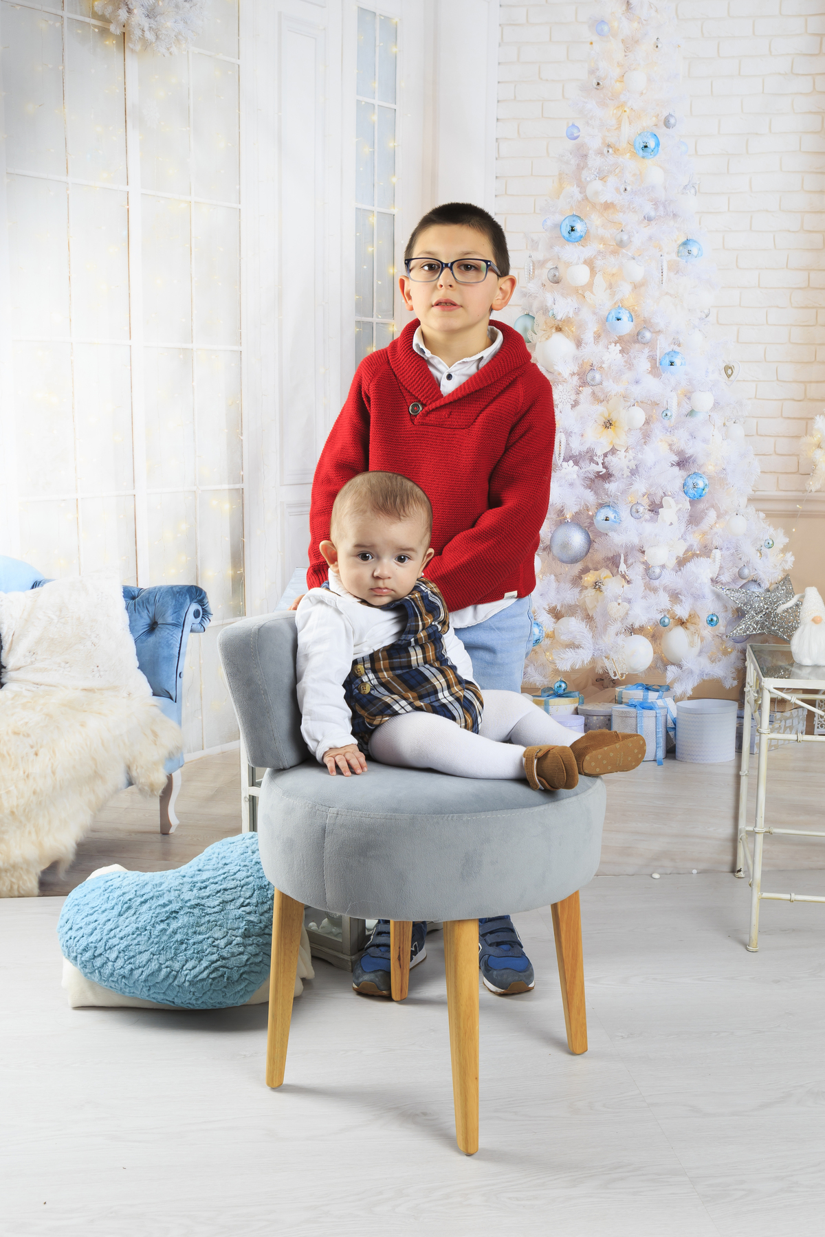 Meninos na sessão de Natal em Arouca