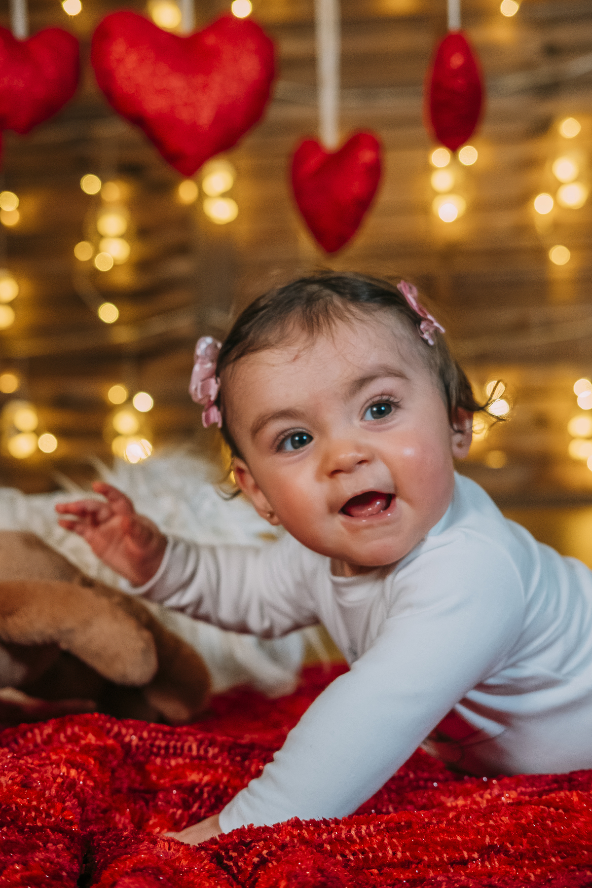 bebé na sessão fotográfica de estúdio