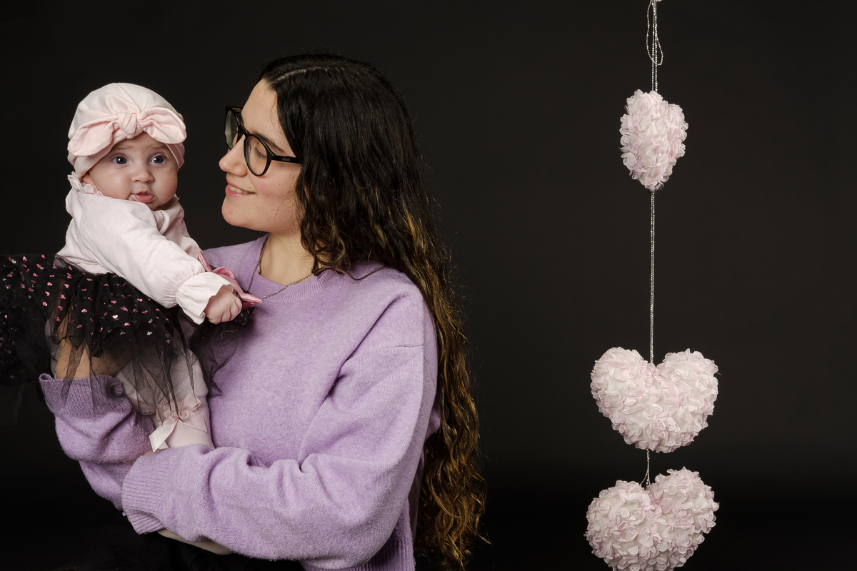 mãe e filha na sessão fotográfica
