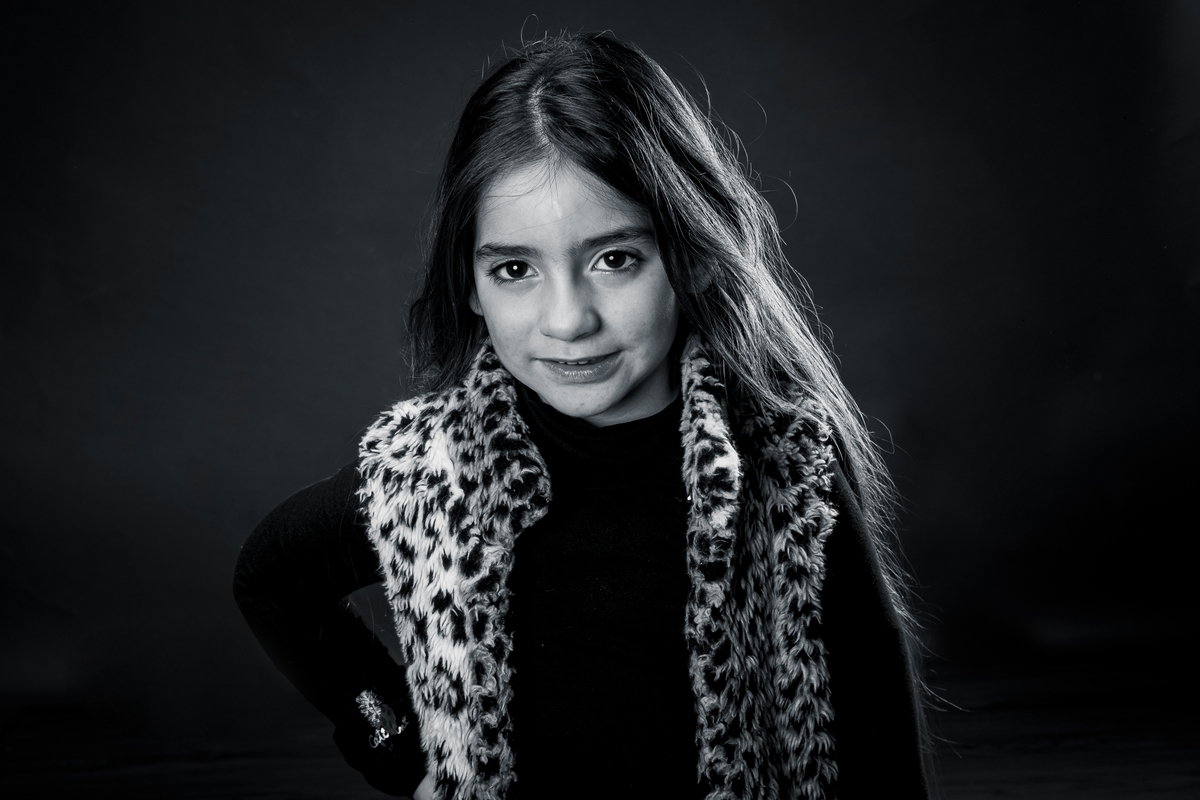 Menina na sessão de estúdio