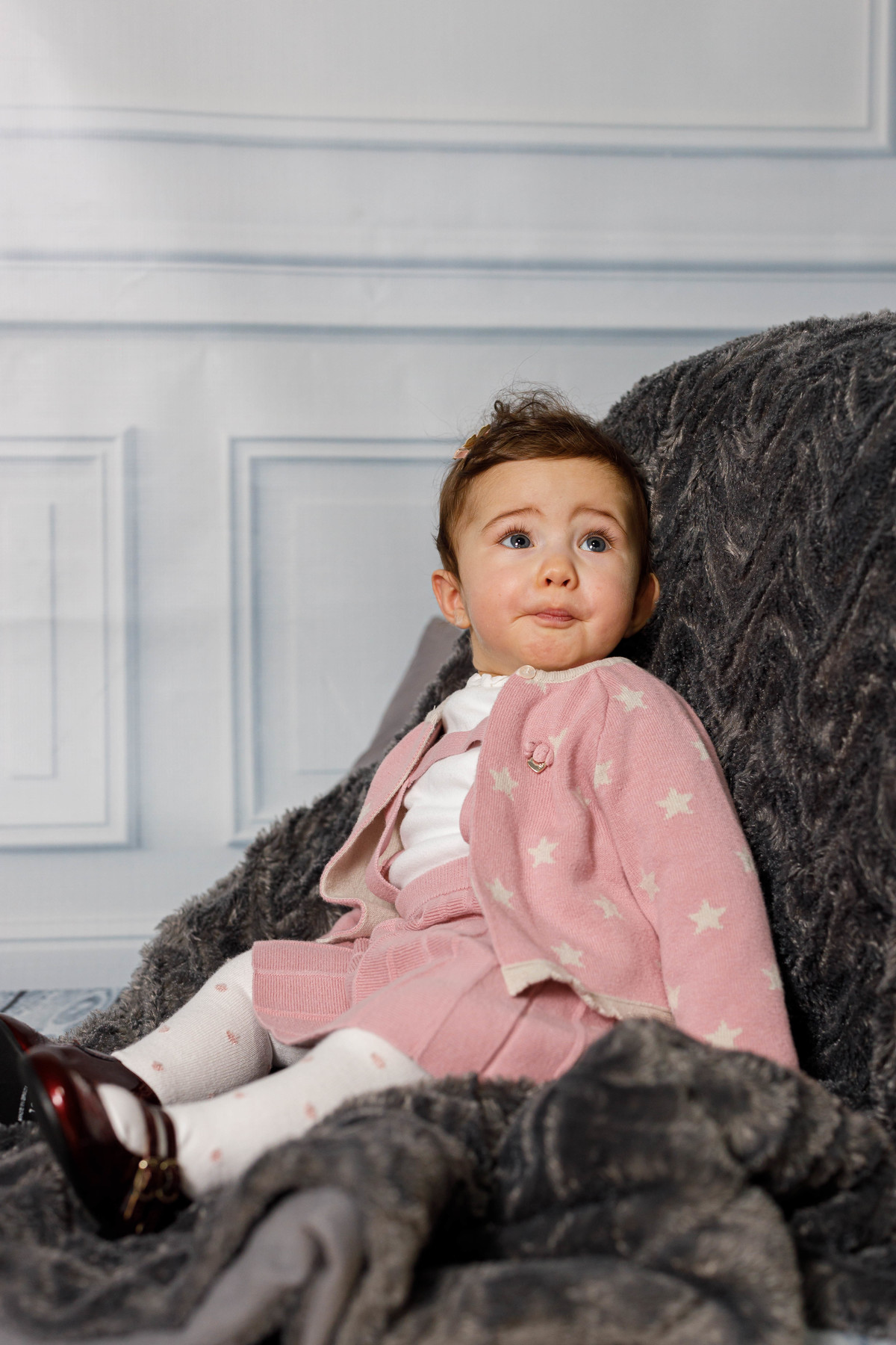 menina na sessão fotográfica