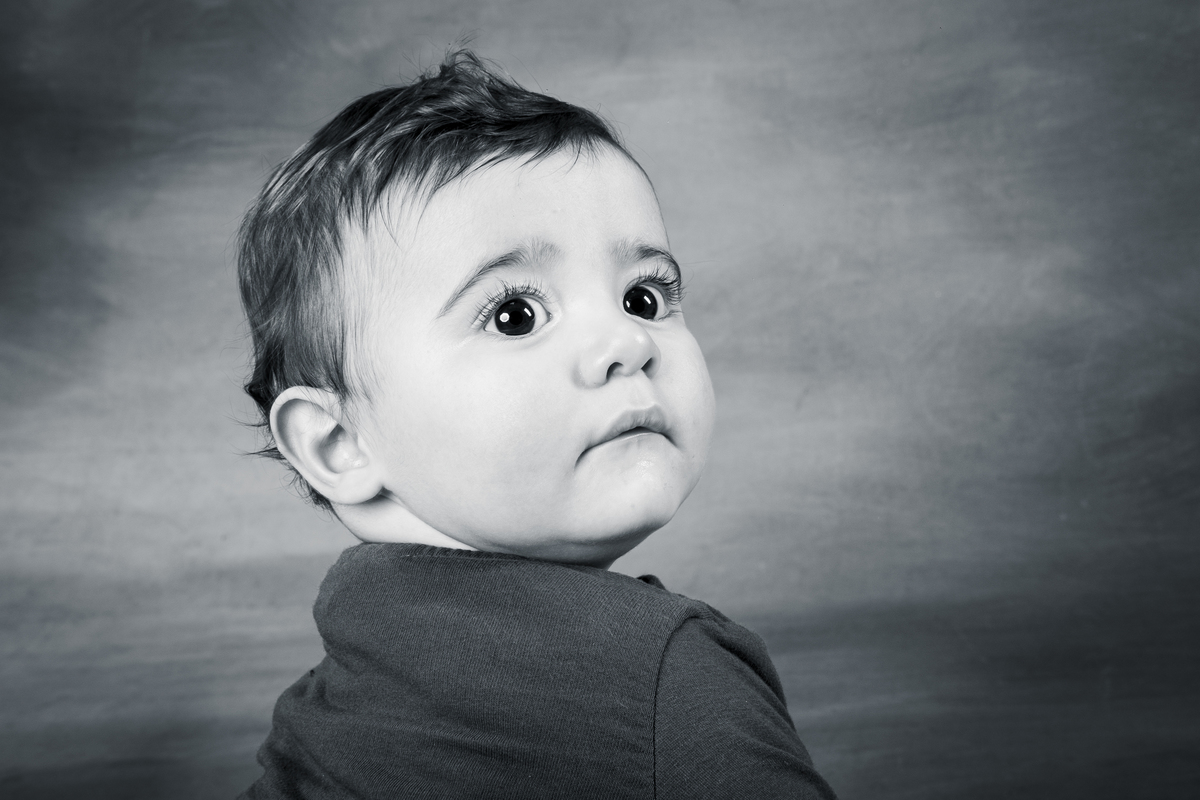 bebé na sessão de estúdio
