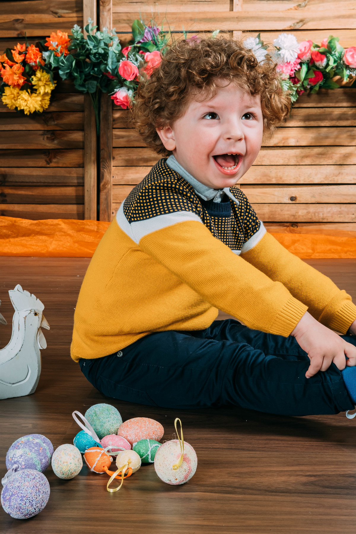 criança na sessão fotográfica de estúdio