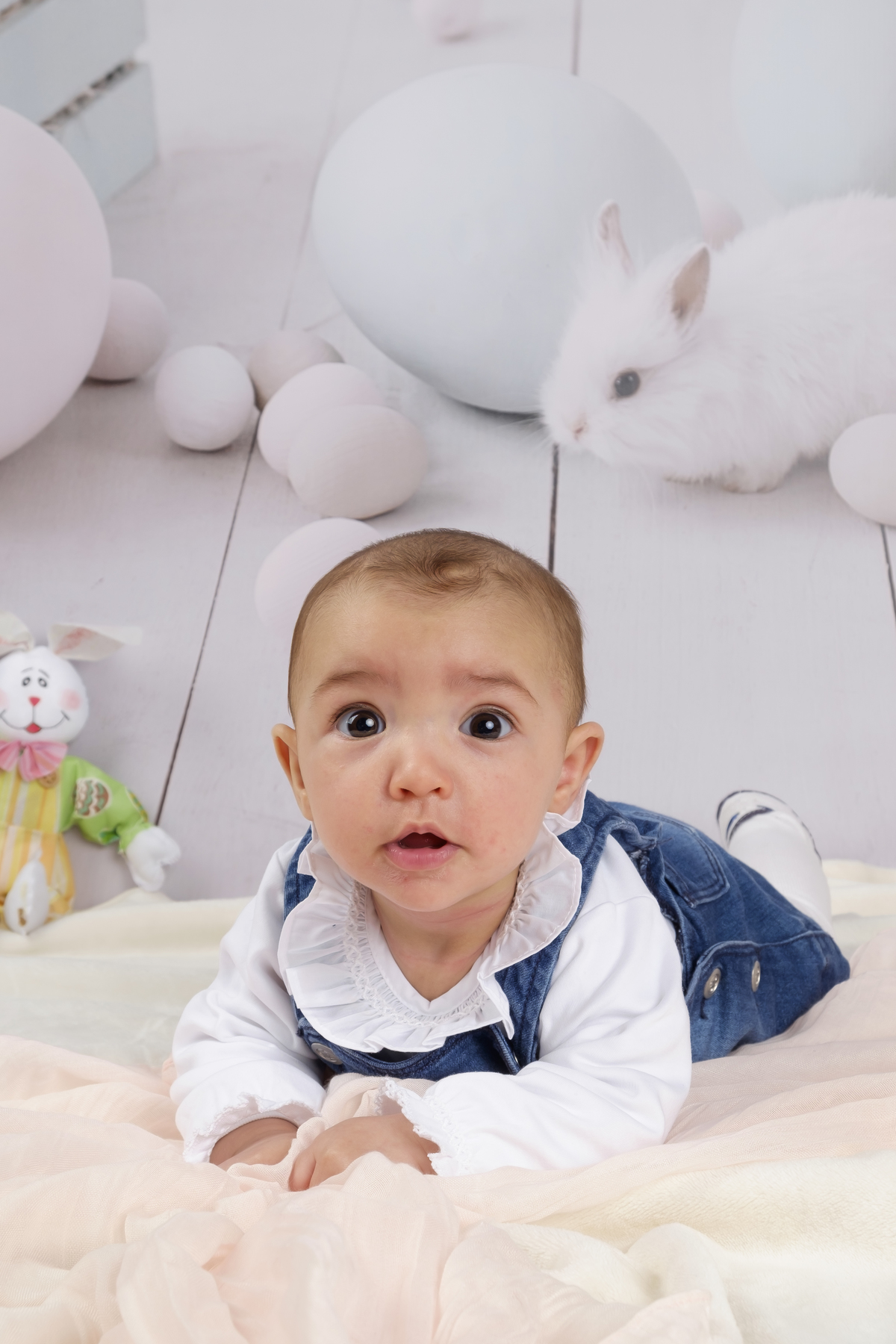 Bebé na sessão fotográfica de estúdio