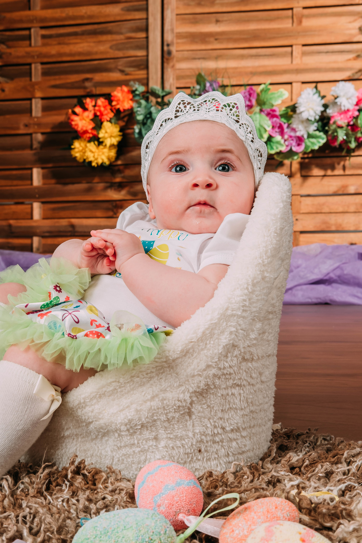 bebé na sessão fotográfica de primavera