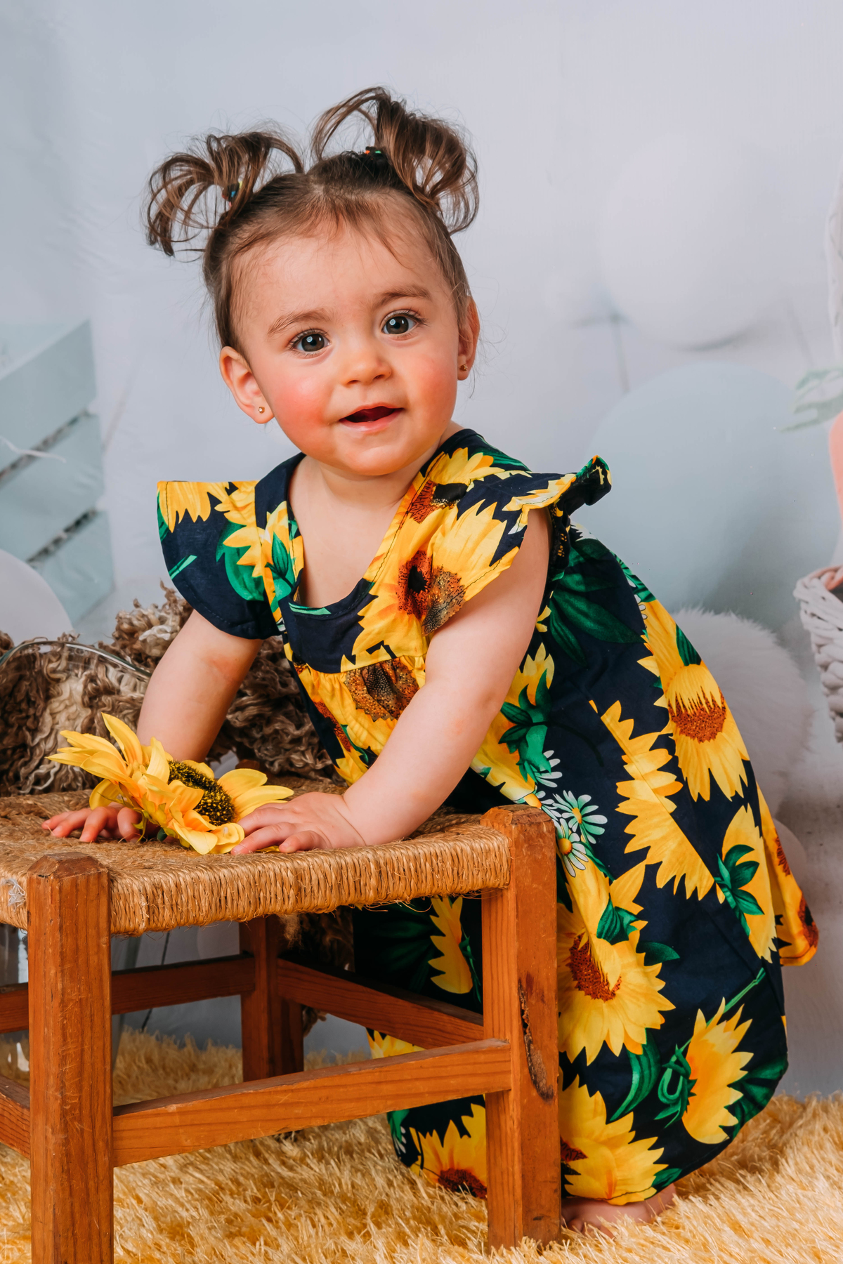 Menina na sessão de estúdio