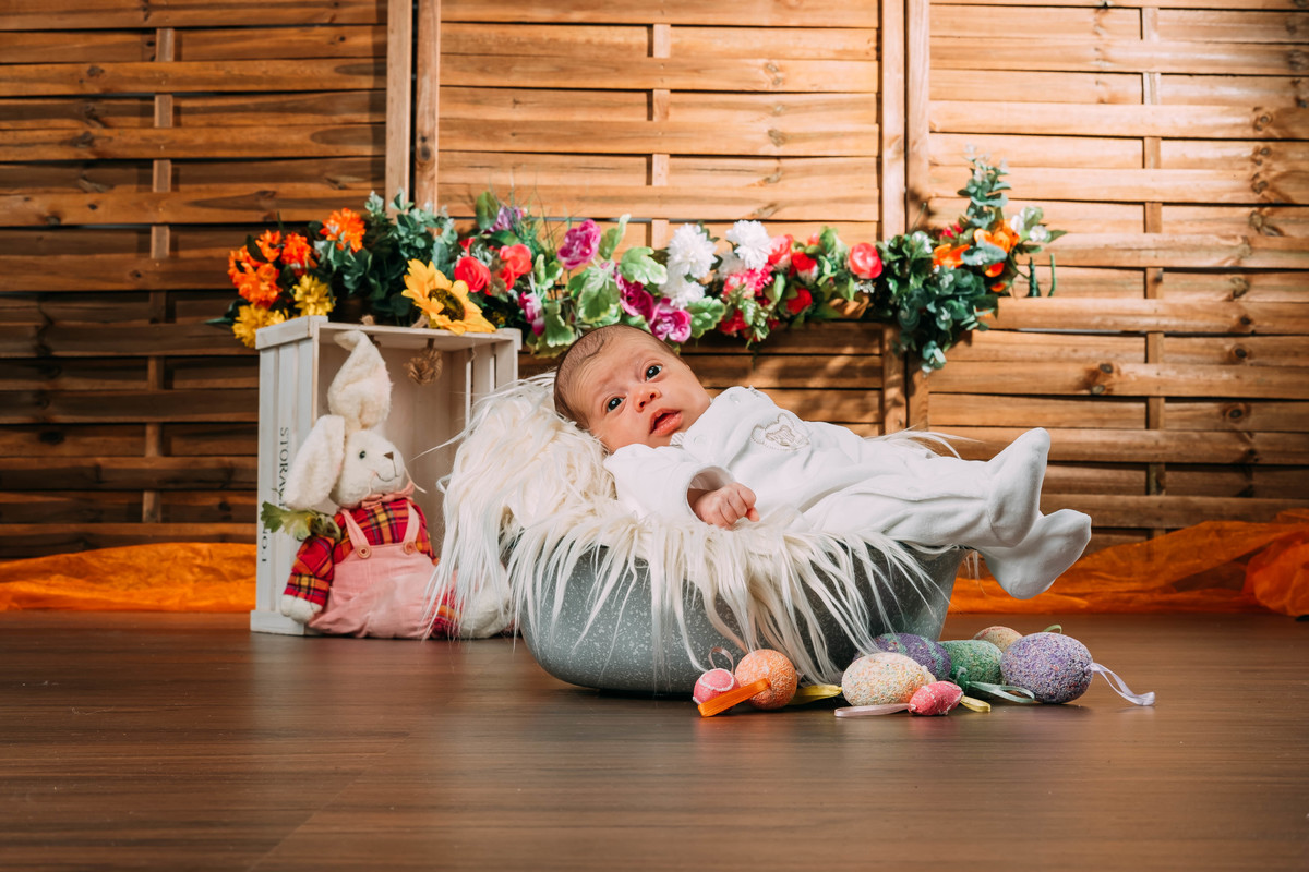 bebé na sessão fotográfica de estúdio
